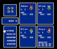 une photo d'Ã©cran de Final Fantasy sur Nintendo Nes